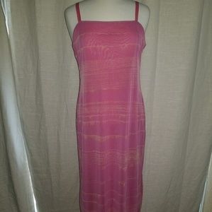 Banana Republic Pink Mesh Midi Dress